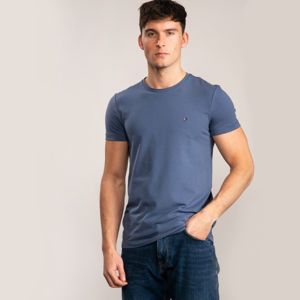 Tommy Hilfiger pánské modré tričko Stretch - XL (C9T)